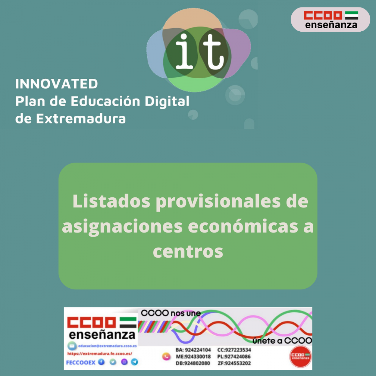 RESOLUCIN PROVISIONAL DE LA DIRECCIN GENERAL DE FORMACIN PROFESIONAL, INNOVACIN E INCLUSIN EDUCATIVA POR LA QUE SE HACE PBLICA LA ASIGNACIN DE CRDITOS ECONMICOS INNOVATED PARA EL CURSO 2024-25