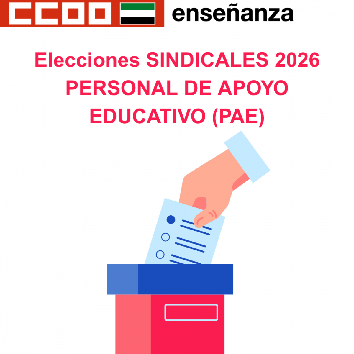 Elecciones SINDICALES 2026 PERSONAL DE APOYO EDUCATIVO (PAE)