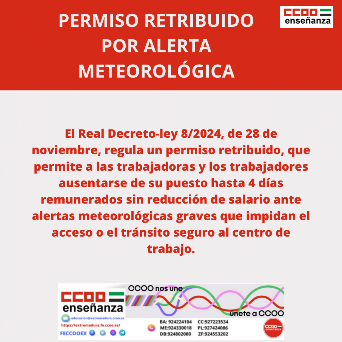 PERMISO RETRIBUIDO POR ALERTA METEORILOGICA