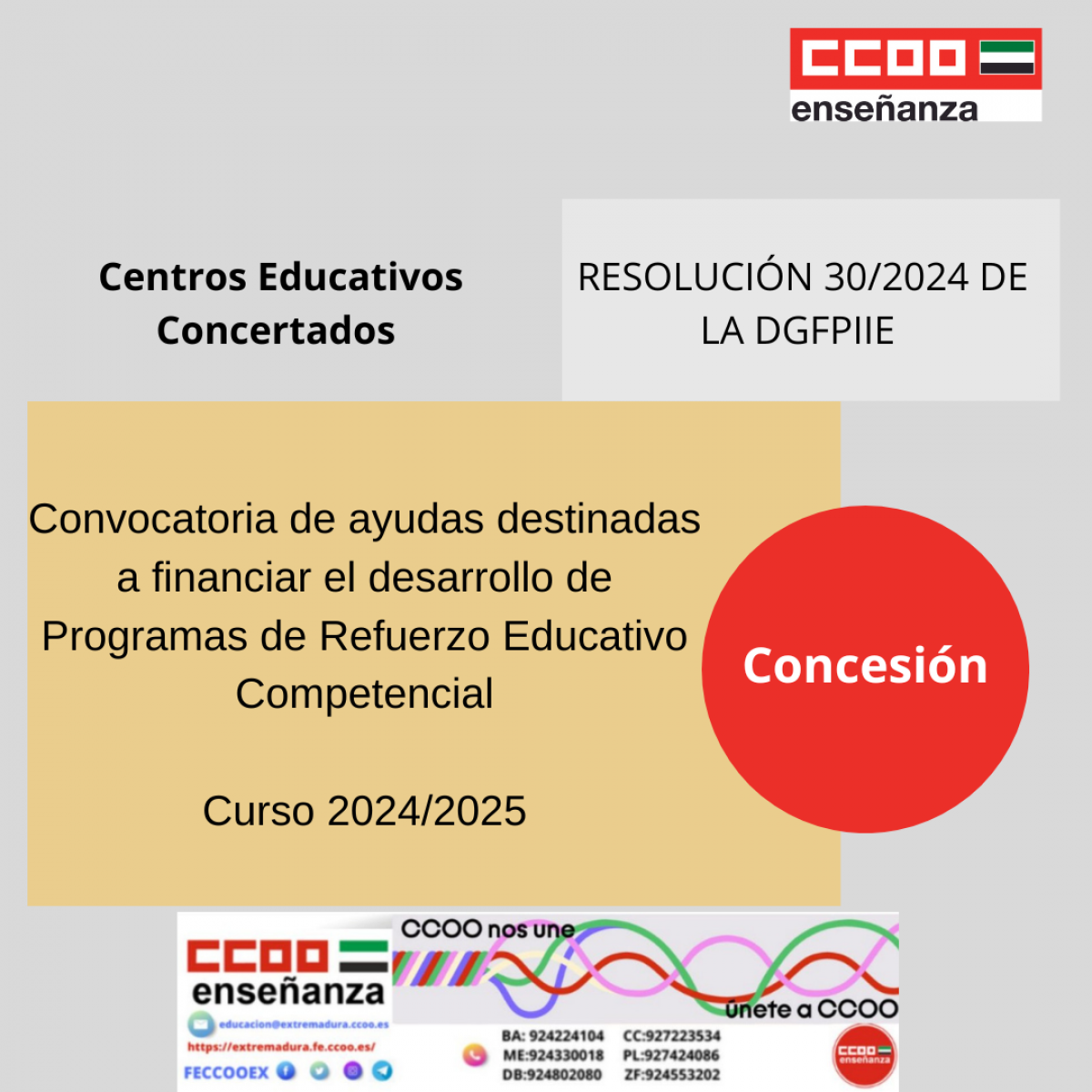 Concesin Programas de refuerzo centros concertados