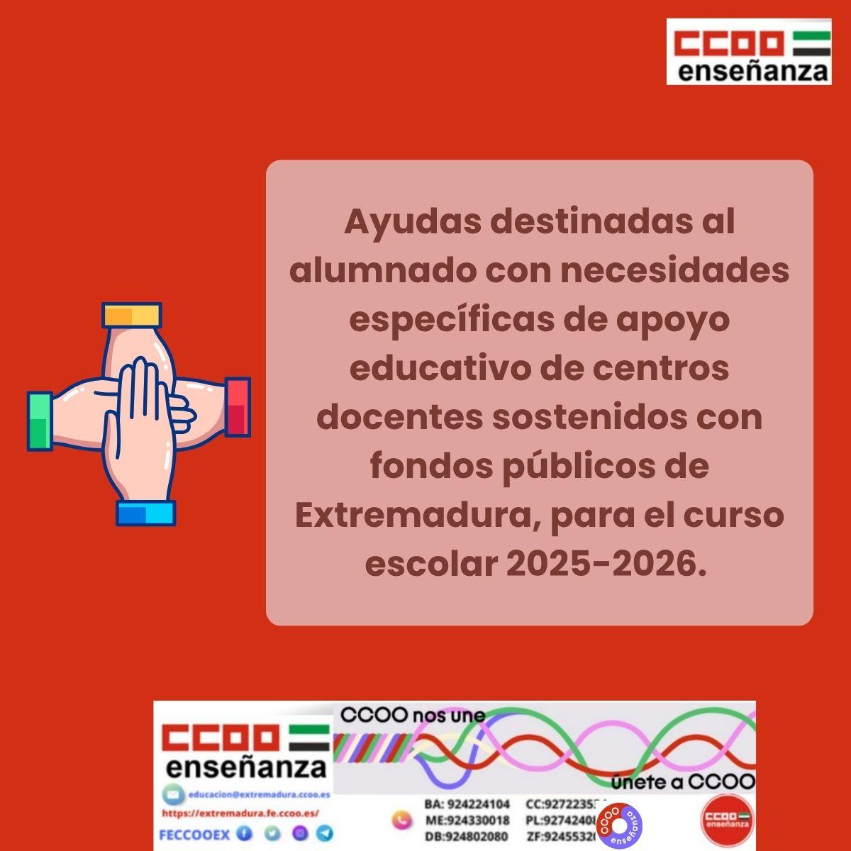 Ayudas para alumnado con necesidades educativas