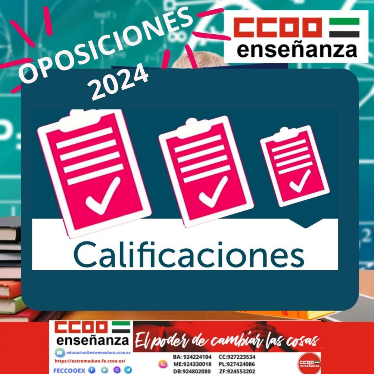 Calificaciones oposciones 2024