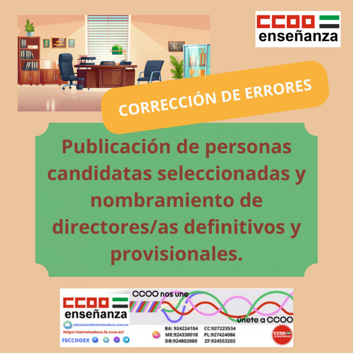 Correeccin de errores Publicacion de direccin