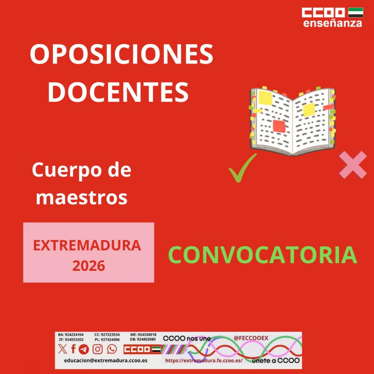 Convocatoriao oposiciones 2026 cuerpo de maestros