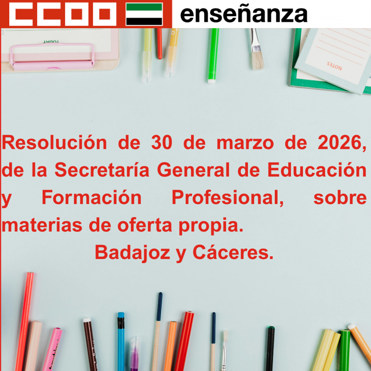 Materias de oferta propia