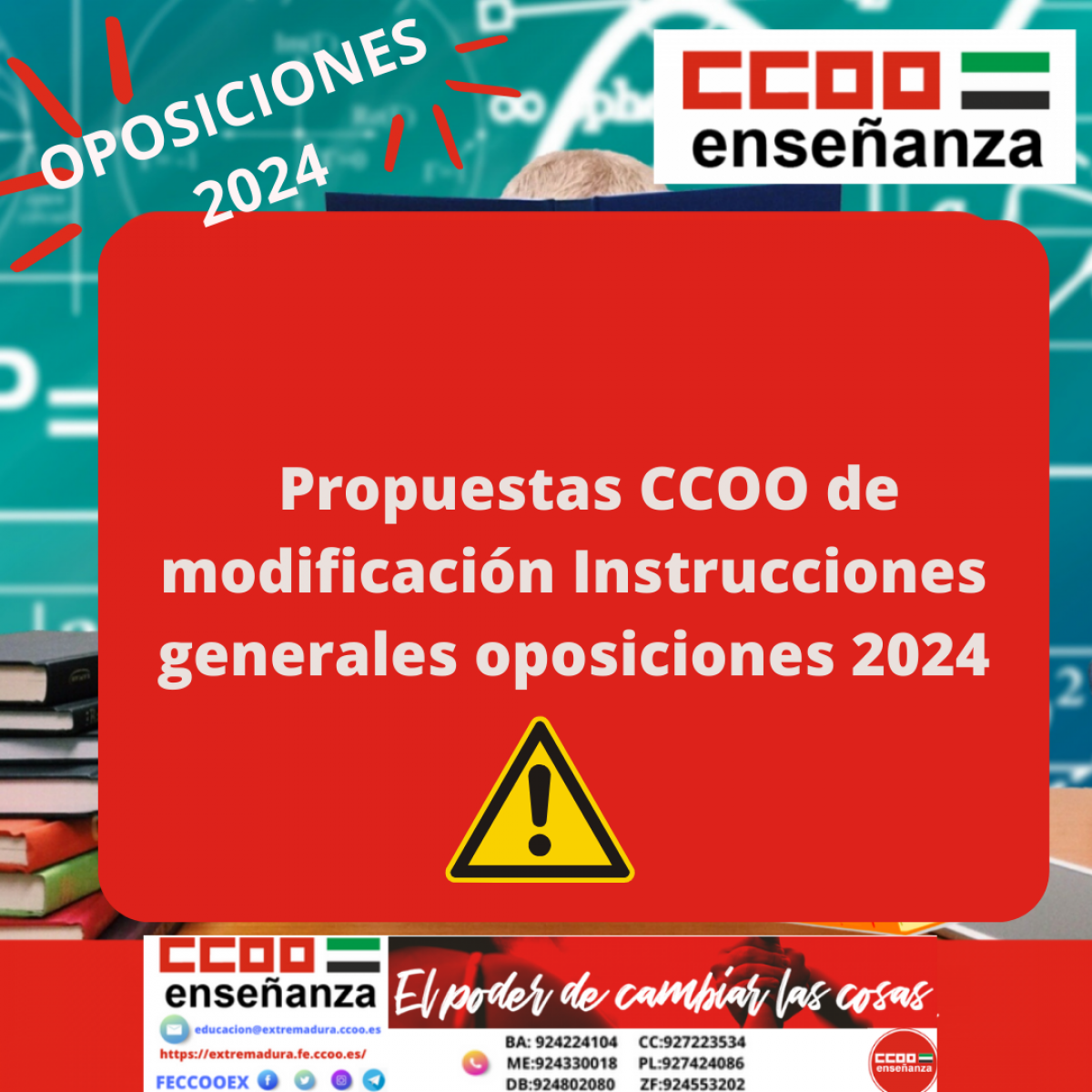PROPUESTAS CCOO para MOdiFICAR LAS INSTRUCCIONES PROCESO SELECTIVO 2024