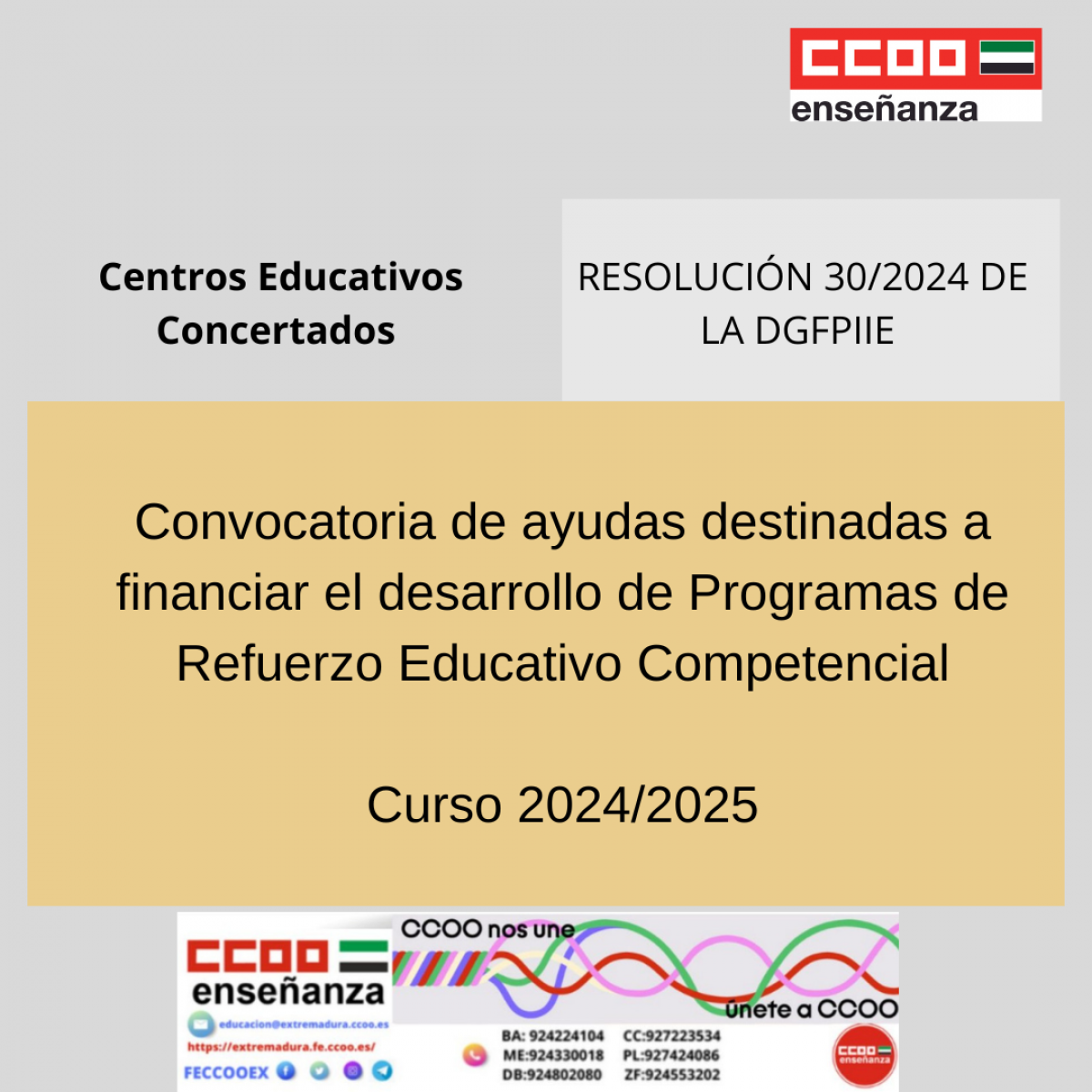 Convocatoria de ayudas destinadas a financiar el desarrollo de Programas de Refuerzo Educativo Competencial Centros concertados curso 2024/2025