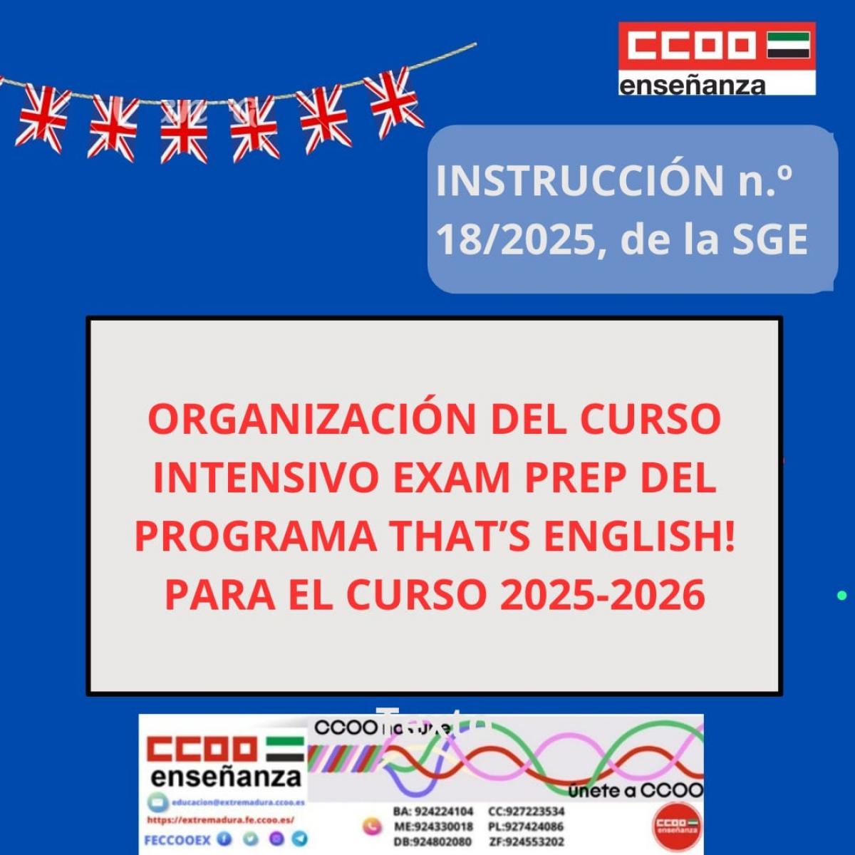 curso intensivo exam prep del programa Thats English curso 2025-26