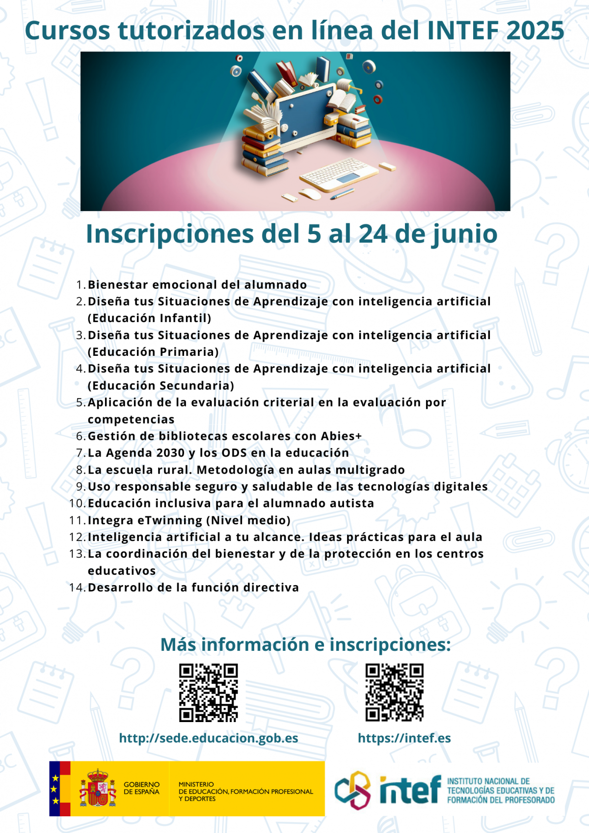 Cursos tutorizados en lnea del INTEF 2025