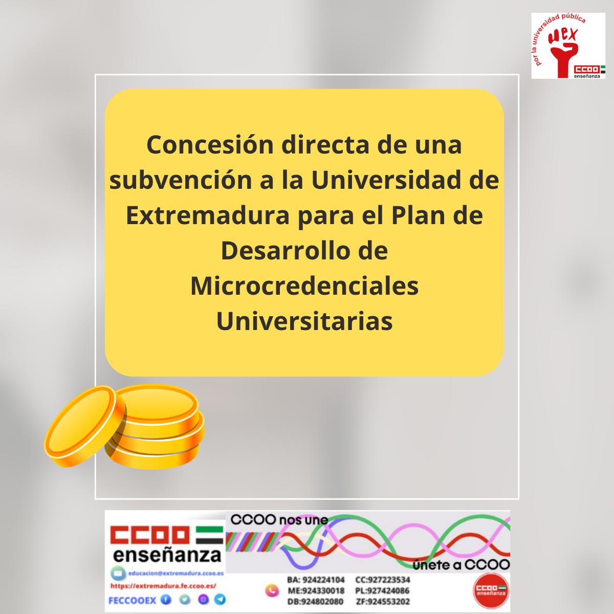 Concesión de Subvención para el Plan de Desarrollo de Microcredenciales Universitarias