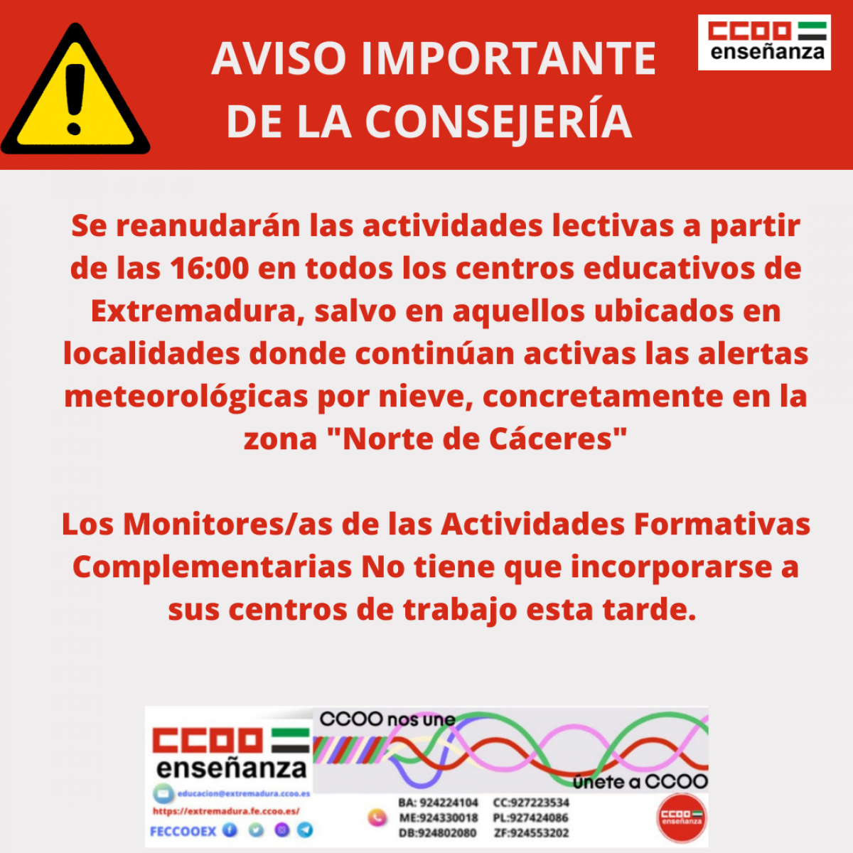 REanudación de las clases