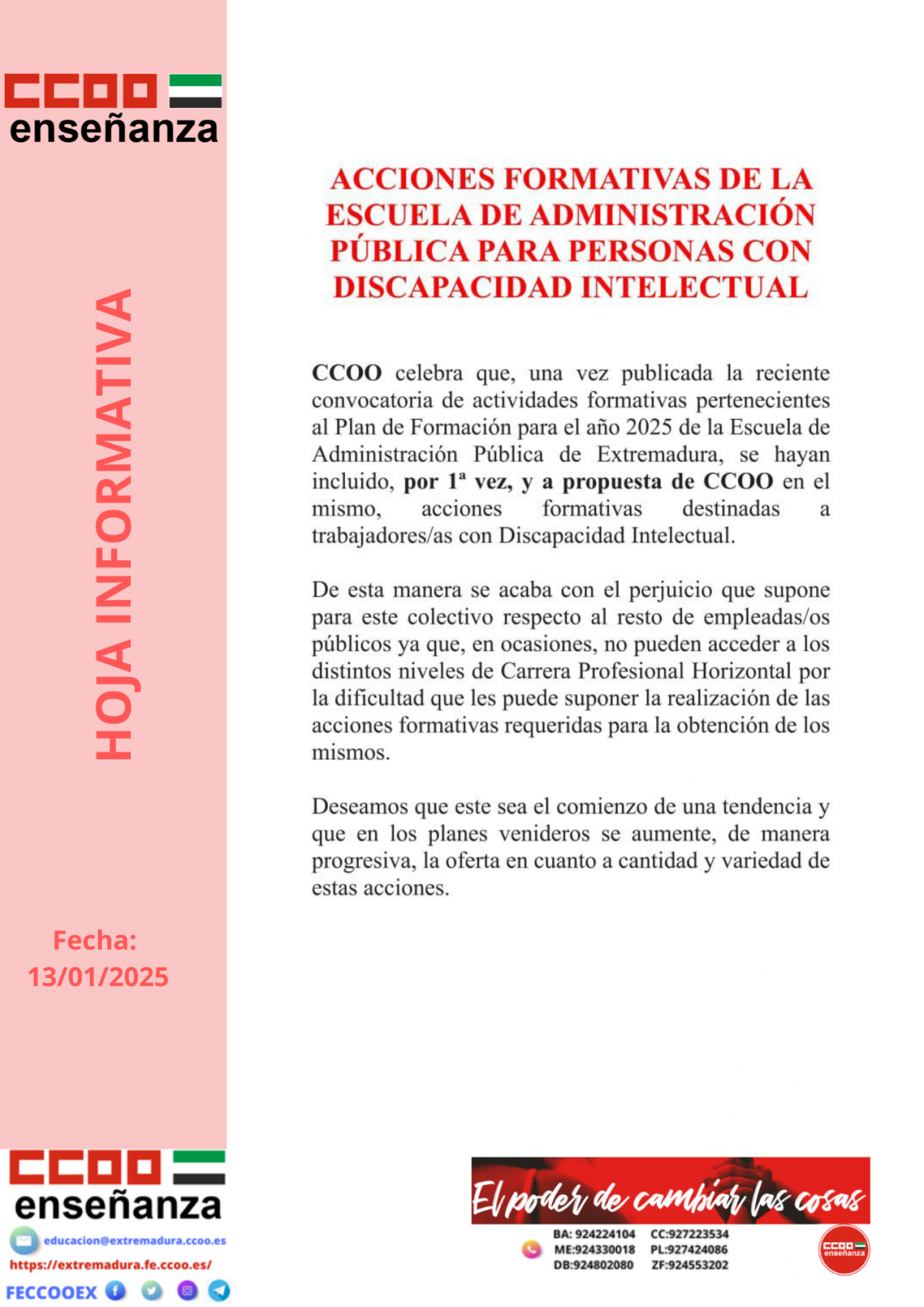 Acciones formativas de la escuela de Administracin pblica para personas con discapacidad intelectual