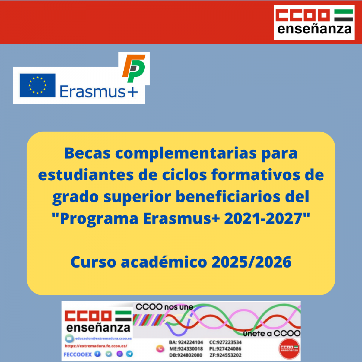 BEcas complementarioas Erasmus+  FP