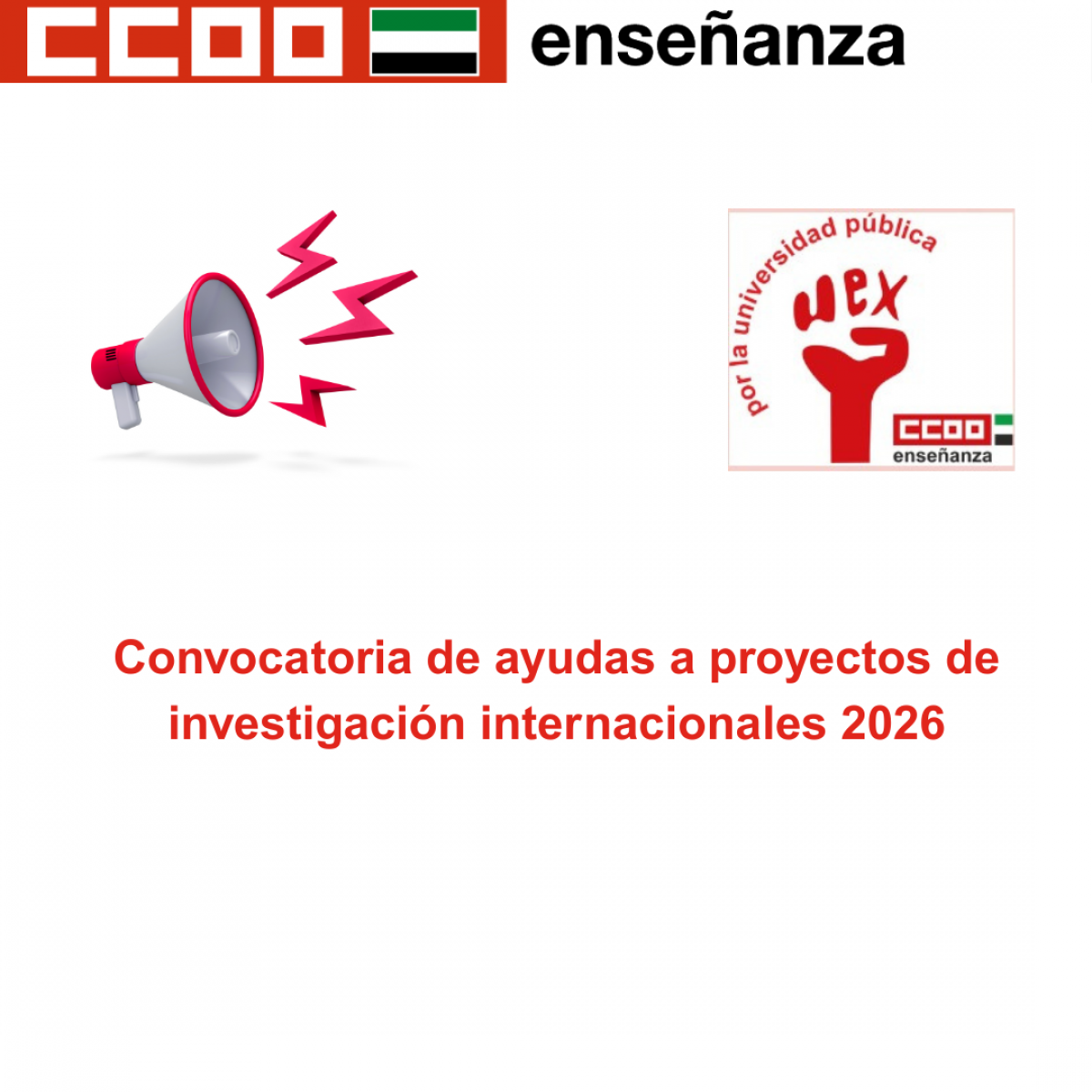 Convocatoria de ayudas a proyectos de investigación internacionales 2026