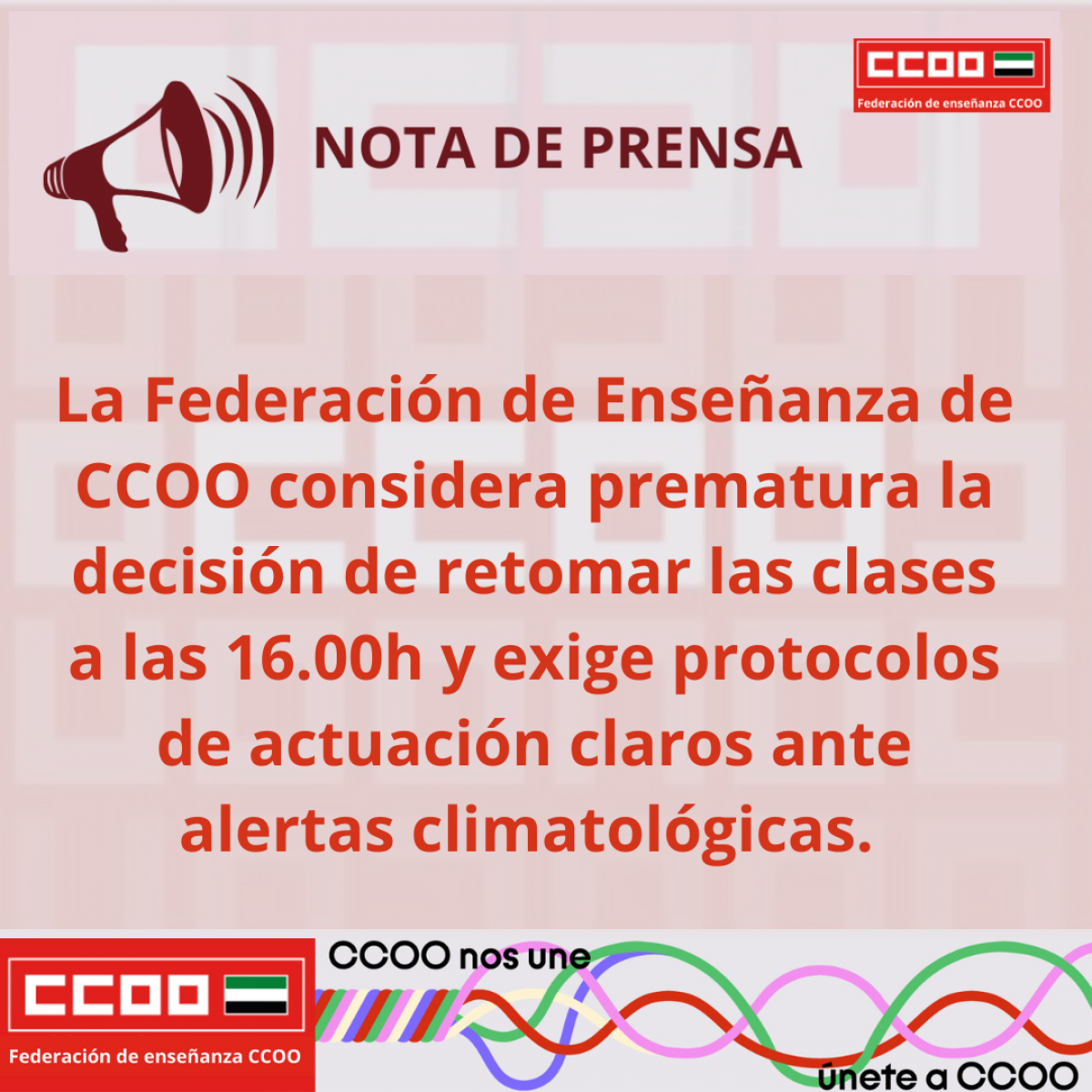 REANUDACION CLASES 28 enero