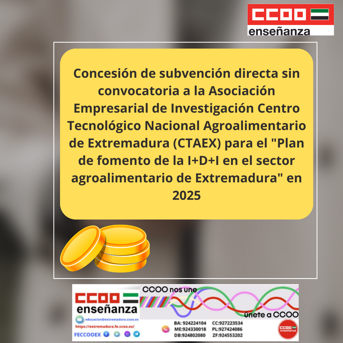 Concesión de subvención a CTAEX