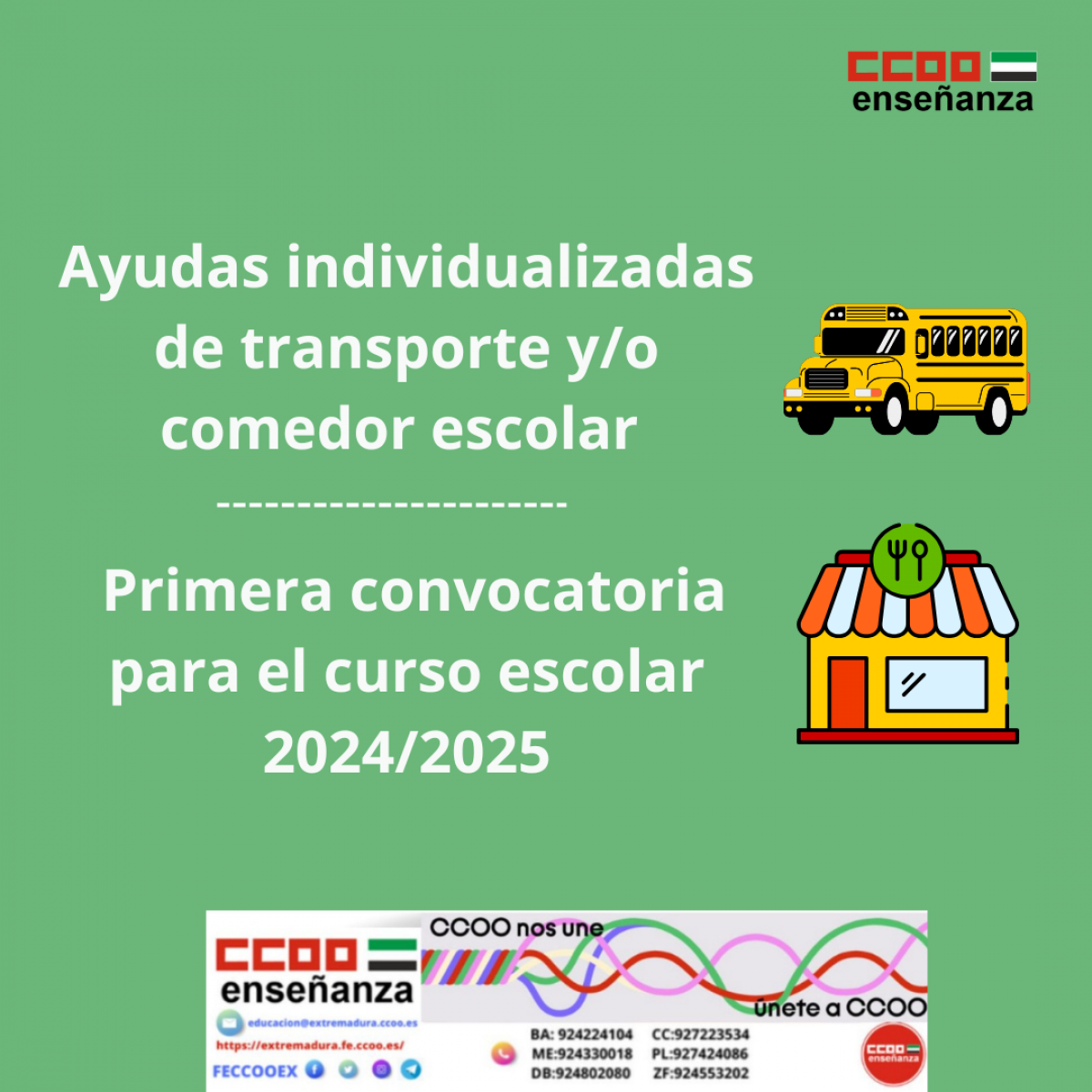 Ayudas transporte escolar y comedor