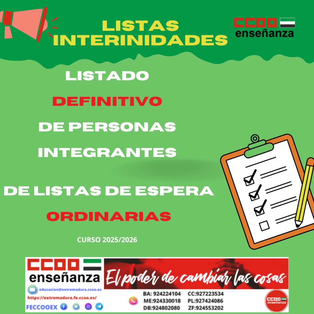 listado definitivo de integrantes de listas ordinarias