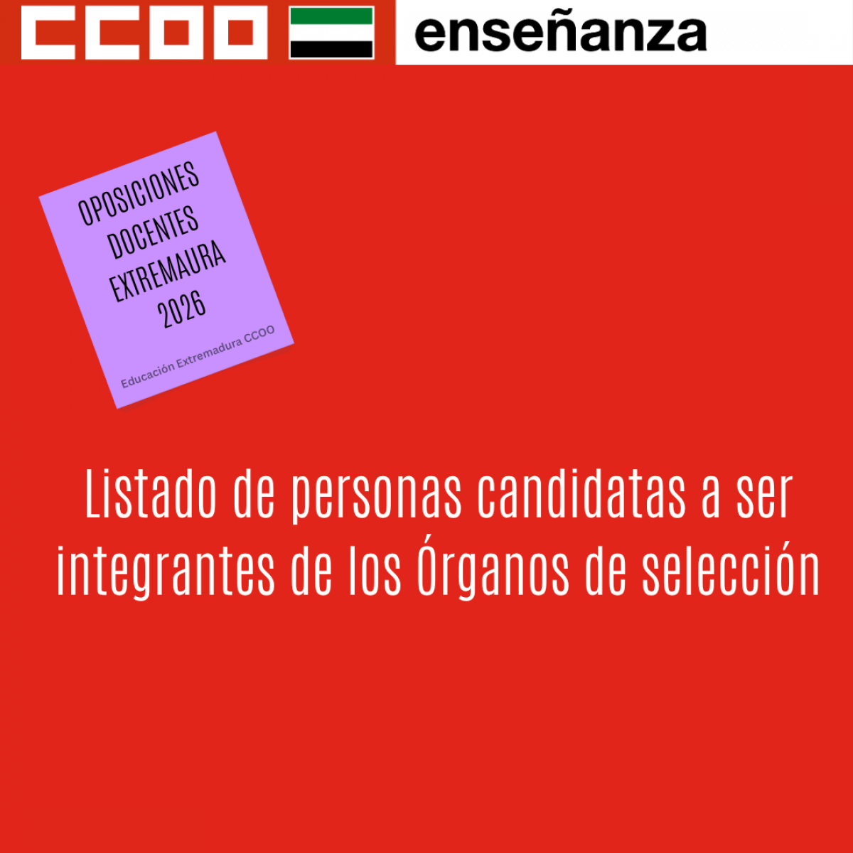 Listado de personas candidatas a ser integrantes de los Órganos de selección