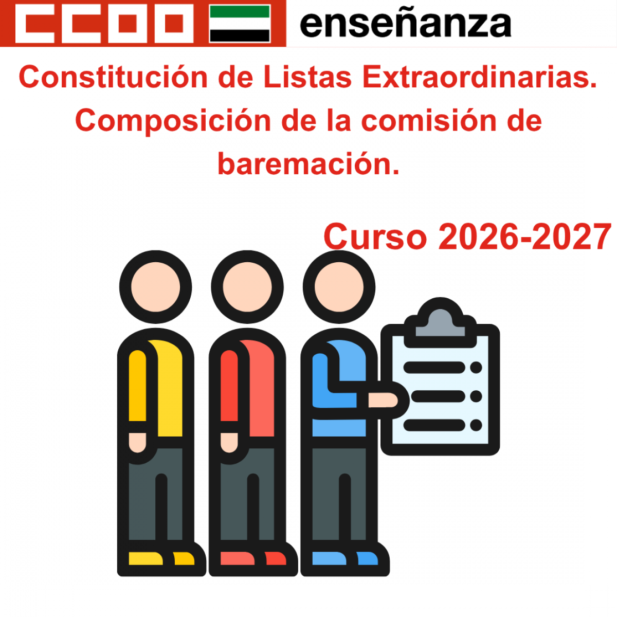 Composición de la comisión de baremación.