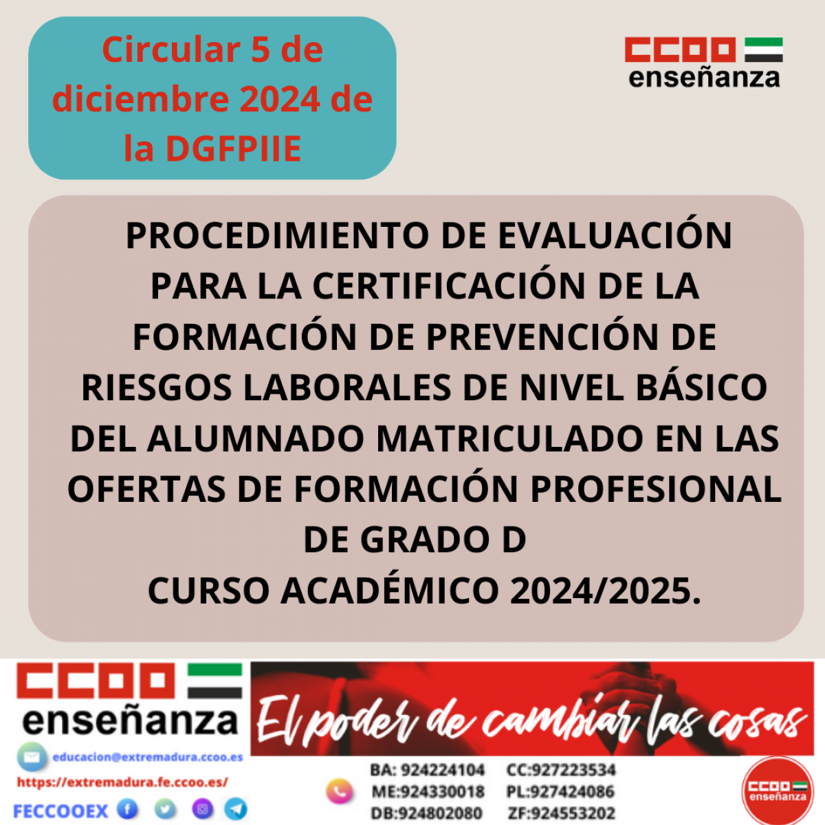 CIRCULAR EVALUACION PRL FP