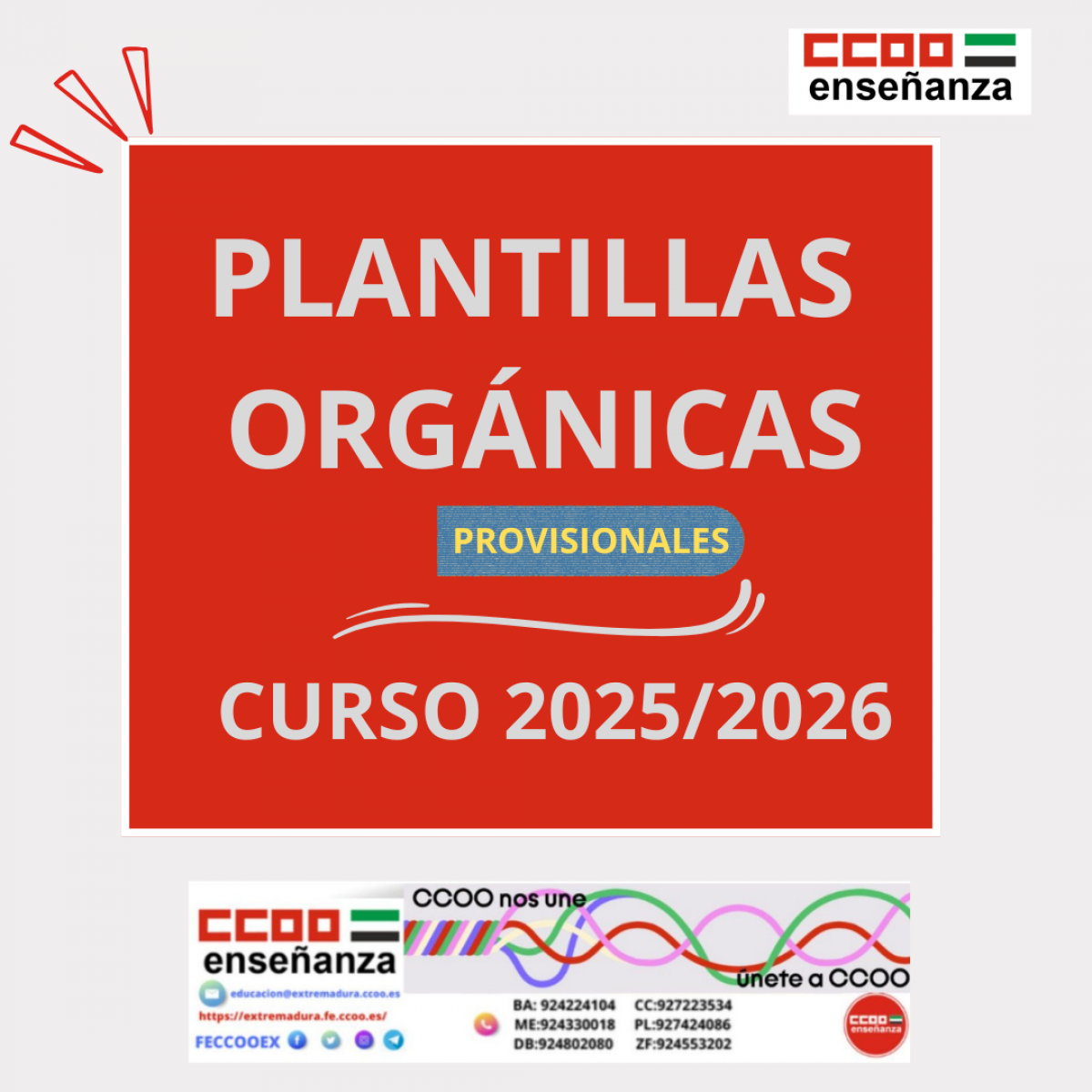 Plantillas orgnicas provisionales curso 2025/2026