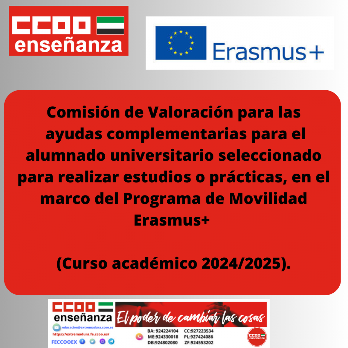 Comisin de valoracin Programa Erasmus+
