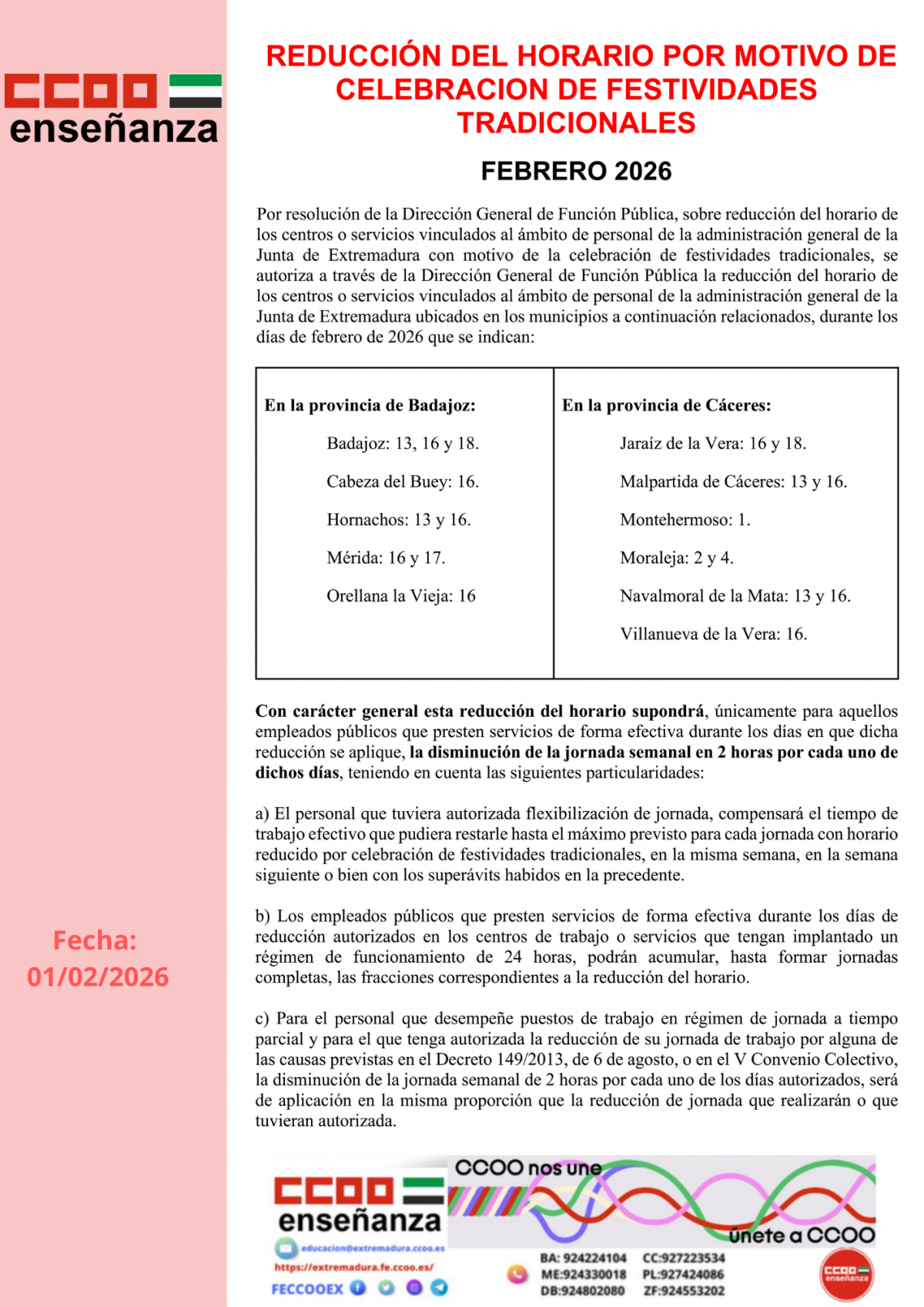 ´Festividades febrero 2026