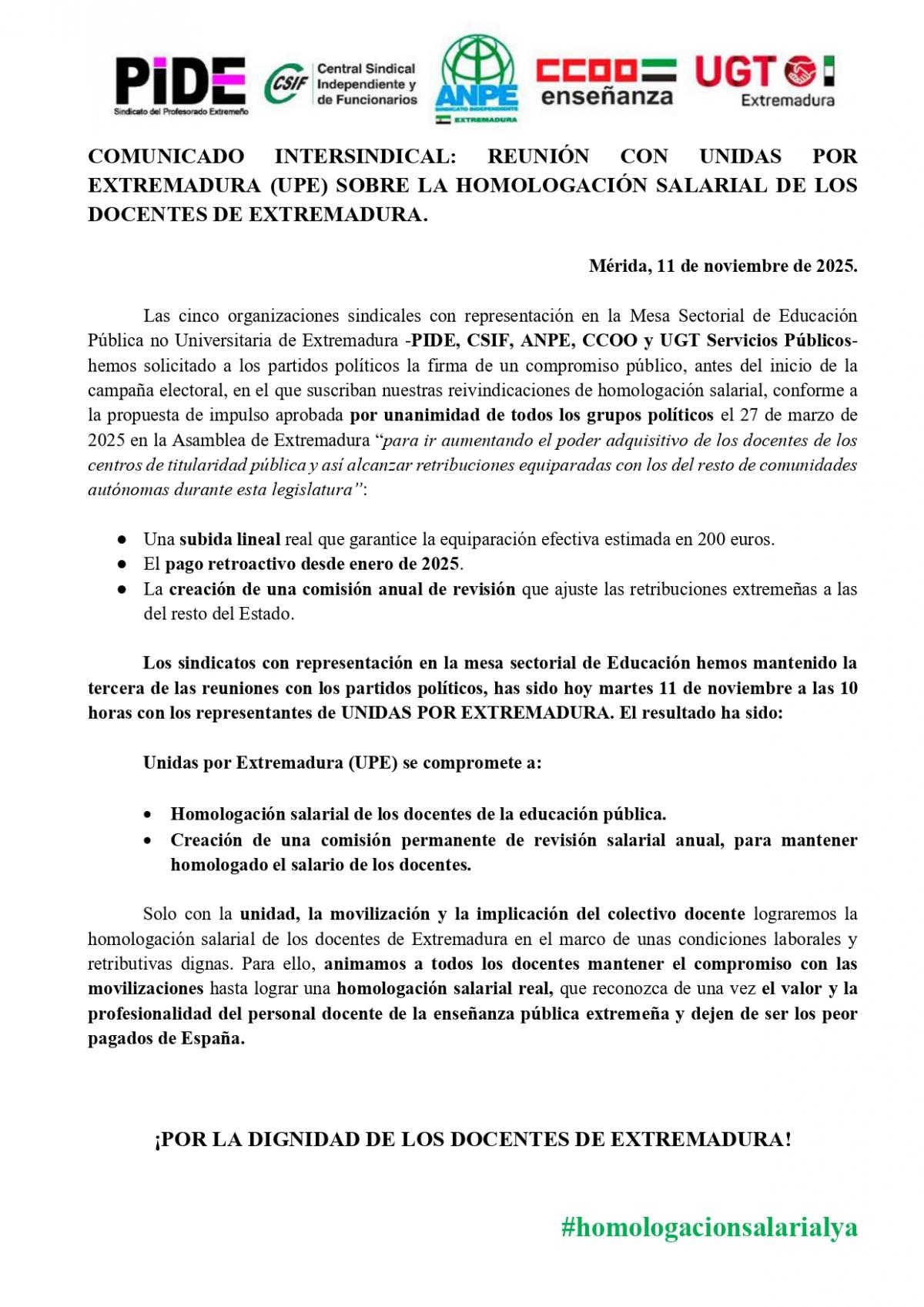 COMUNICADO INTERSINDIAL 11/11/2025