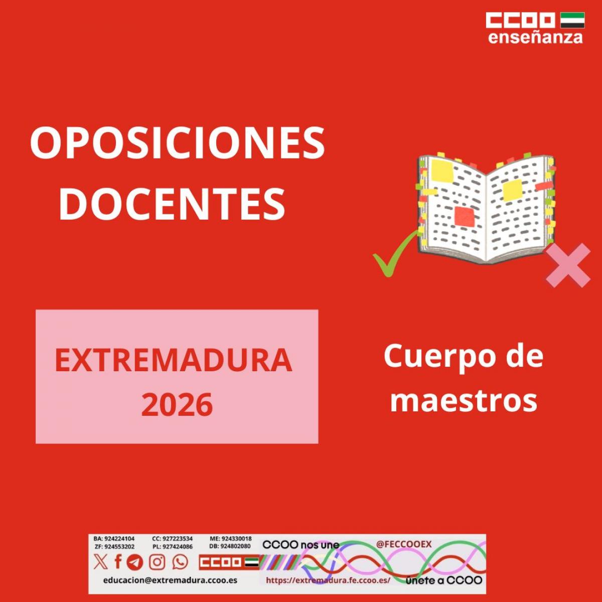 OPOSICIONES DOCENTES EXTREMADURA 2026