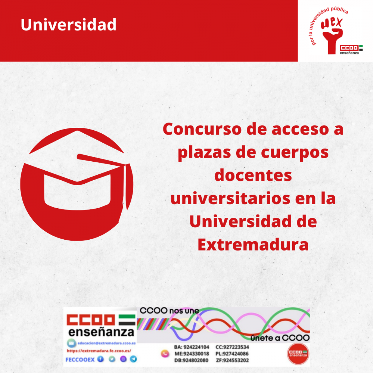 Convocatoria cuerpos docentes Uex