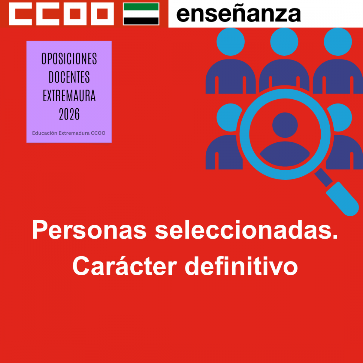 Personas seleccionadas - Carácter definitivo