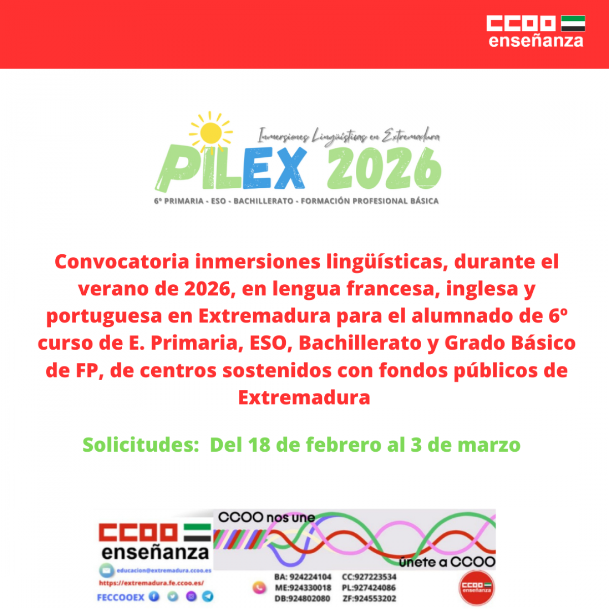 PILEX 2026. Inmersiones lingüísticas