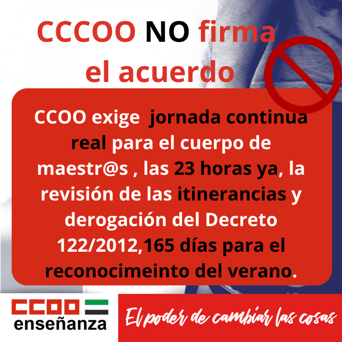 CCOO no firma el Acuerdo