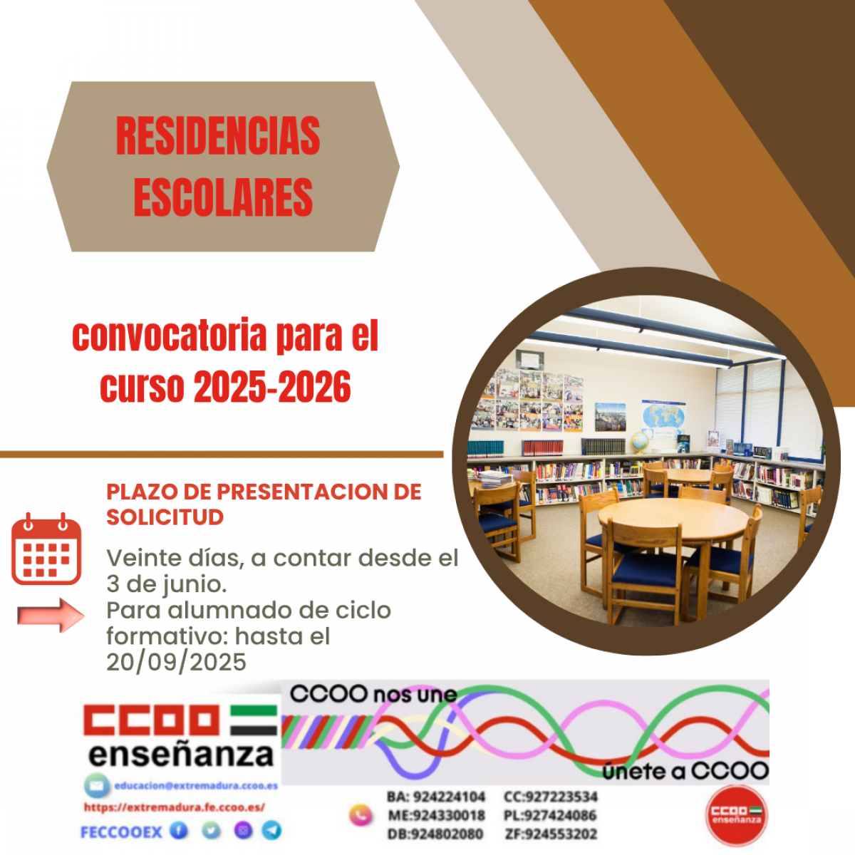 Residencias escolares para el curso 2025-26