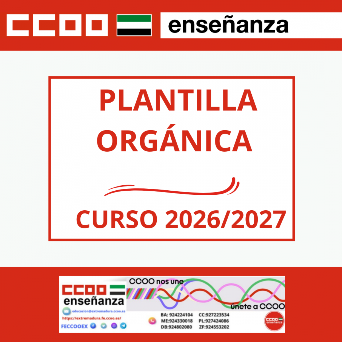 Definición de Plantilla Orgánica curso 2026/2027
