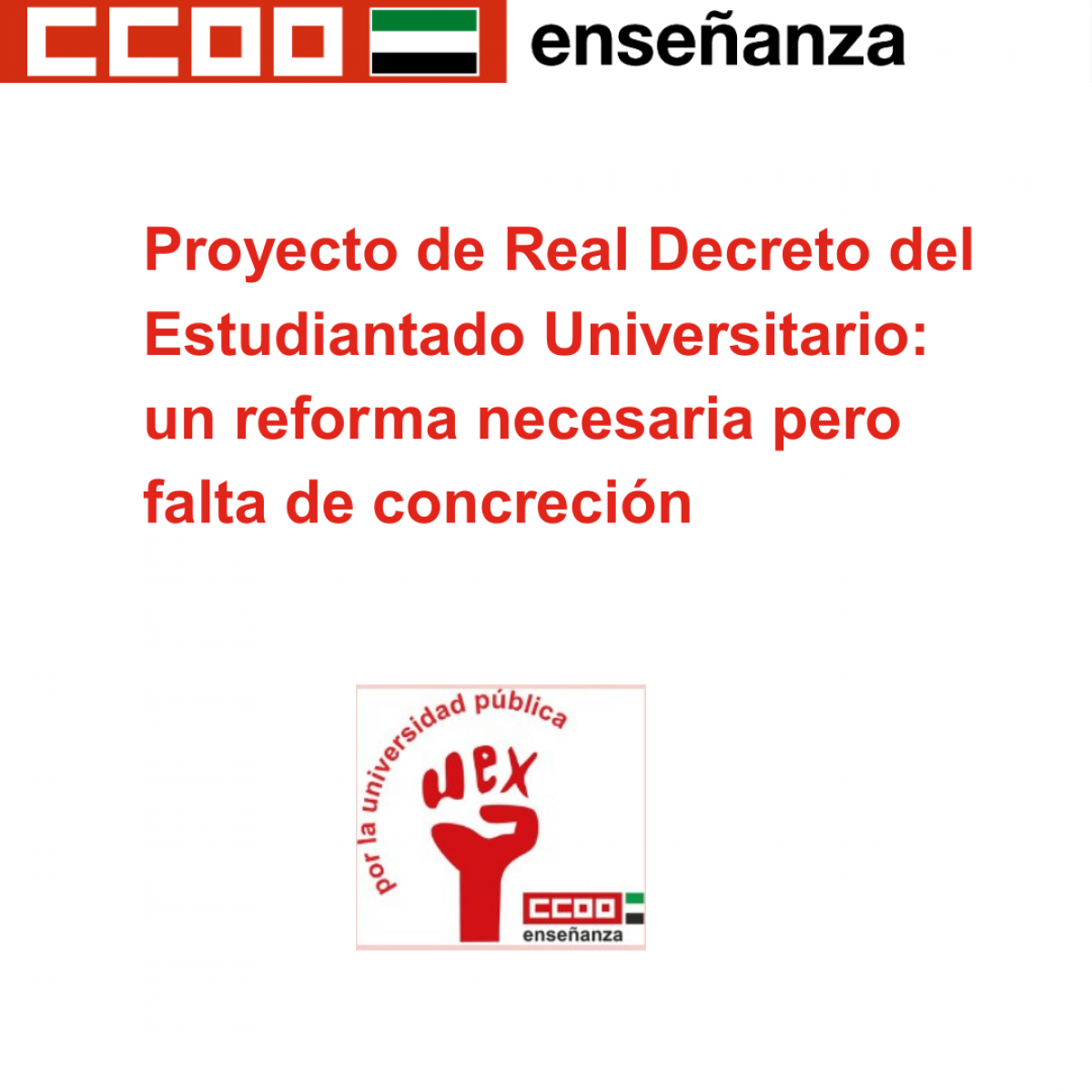 Proyecto de Real Decreto del Estudiantado Universitario: un reforma necesaria pero falta de concreción