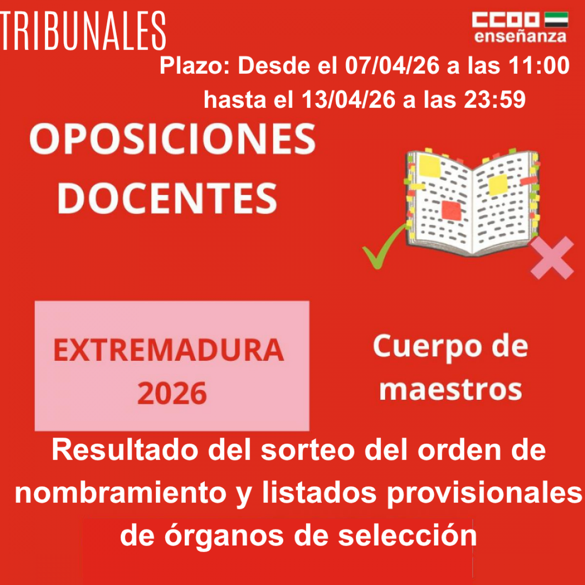 TRIBUNALES OPOSICIONES 2026. ORDEN Y LISTADOS PROVISIONALES