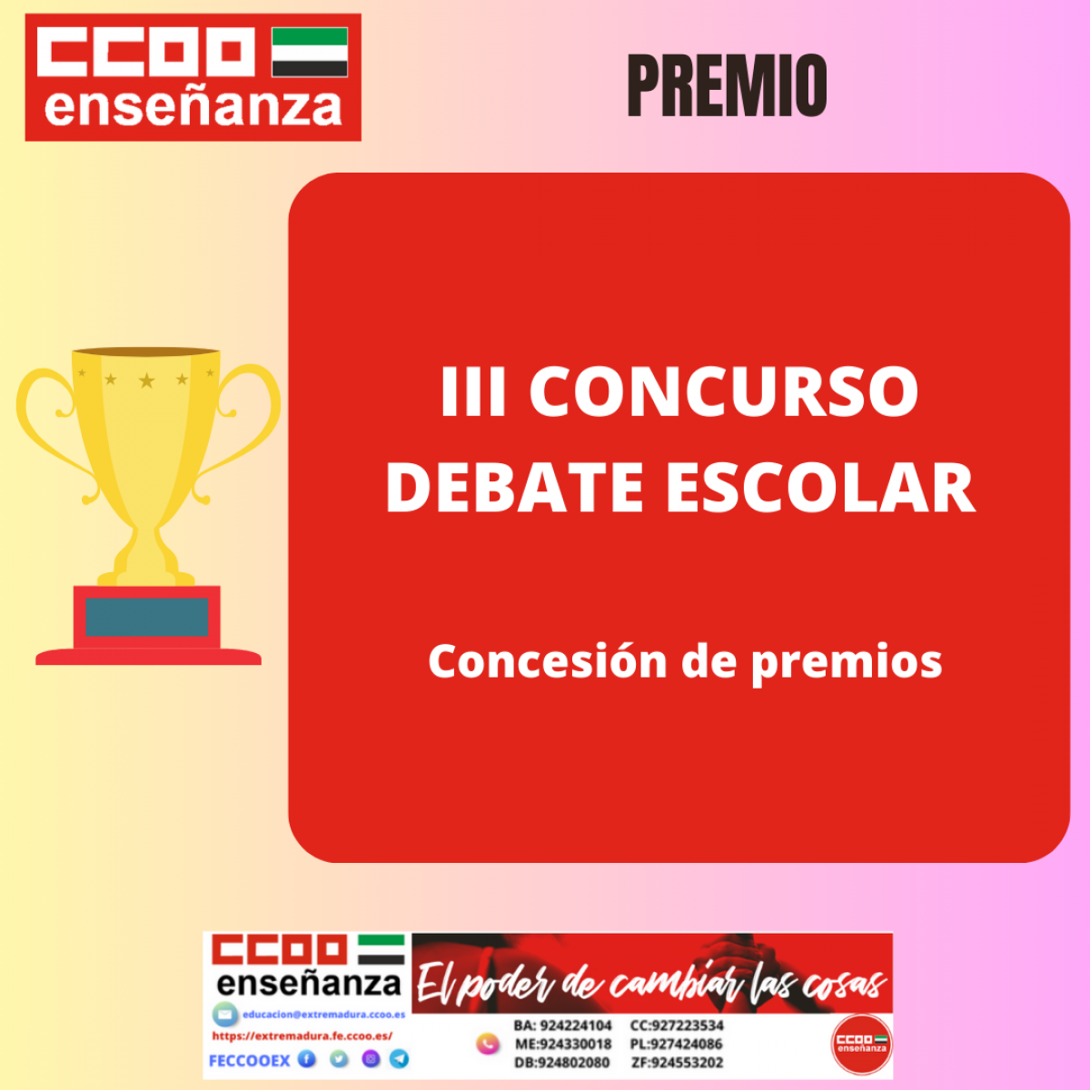 Concesion de premios DEBATE ESCOLAR