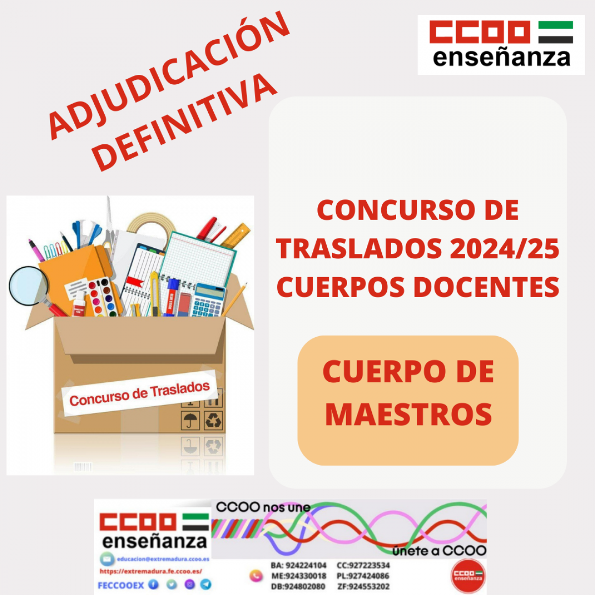 Adjudicacin definititiva cuerpo Maestros CT 2024-25