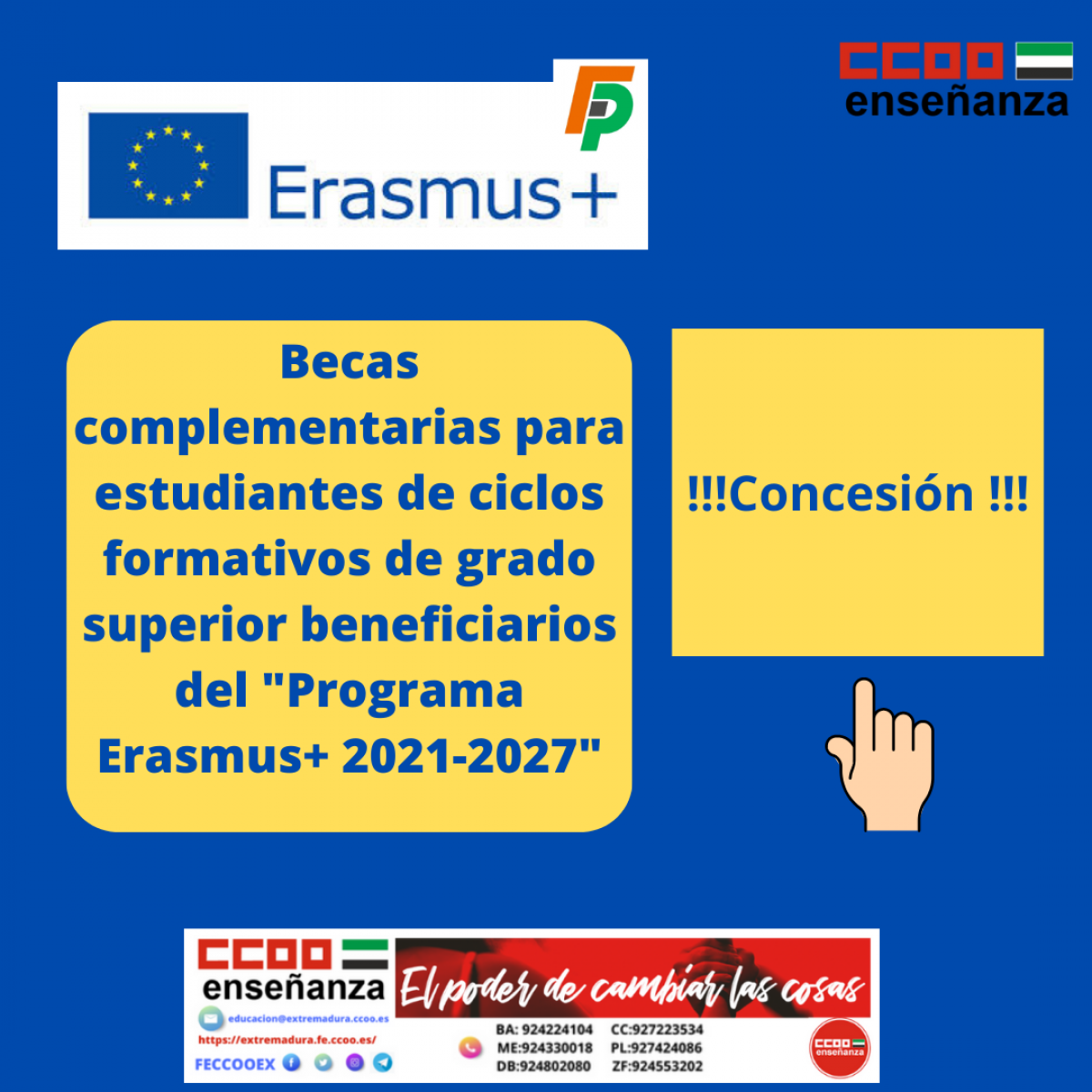 CONCESION BECAS COMPLEMENTARIAS ERASMUS +